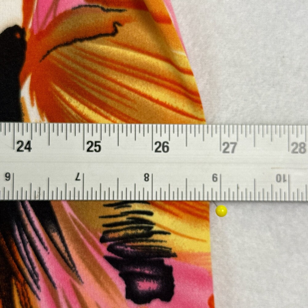 Vintage Y2K KARIN STEVENS Maxi Dress Empire Waist Floral Tropical Resort Size 10 - Picture 9 of 11